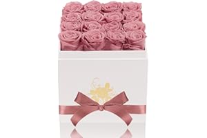 Perfectione Roses Luxury Preserved Roses in a Box, Dusty Rose Real Roses That Last 2 to 3 Years Birthday Mothers Day Valentines Day Gifts for Her