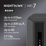 NETGEAR Nighthawk WiFi 7 Router RS200 Dual Band 2.5G Port 6.5Gbps view 2