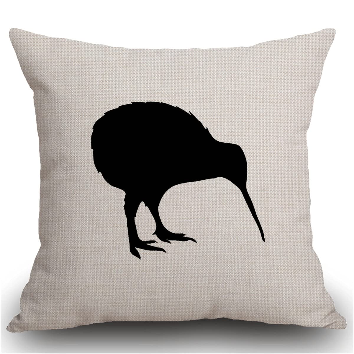 Smooffly Kiwi Bird Cushion Cover - Decorative Pillow - Kiwi Pillow - New Zealand National Symbol Print Cushion - Bird Throw Pillow 18 x 18 inches 45X45CM