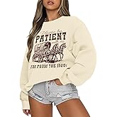Kelxjia Please Be Patient With Me Im From The 1900s Sweatshirts Graphic Crewneck Sweatshirt Women Funny Long Sleeve Pullover