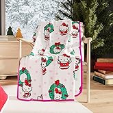 Franco Collectibles Sanrio Hello Kitty Holiday Christmas Blanket, Super Soft Cozy Plush, 60 in x 90 in, (Officially Licensed Product)
