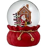 Santa Checking His List Christmas Snow Globe by The San Francisco Music Box