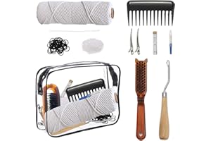 ALMPAL Horse Braiding Kit – 11PCS Equestrian Mane & Tail Grooming Set with Braiding Yarn, Rug Hook, Mane Comb, Seam Ripper, Measuring Tape & Storage Bag – Horse Show Grooming Essentials, Easy for Beginners
