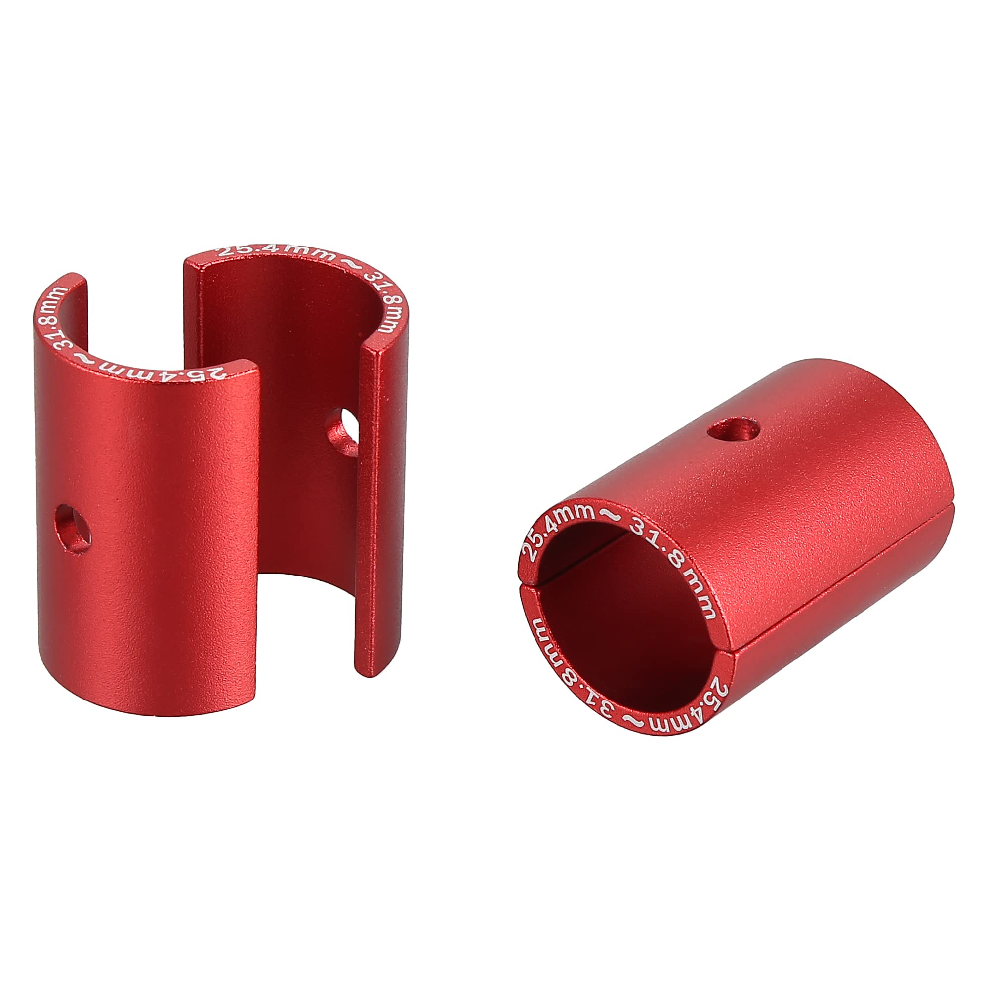 X AUTOHAUX 2 Pair Bike Handlebar Shim 25.4 to 31.8mm Stem Shim Spacer Red