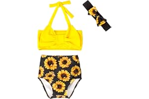 ZFZDRen 0M-3T Infant Girl Bikini Set Baby Girls Bowknot Swimwear Toddler Girl 3 Piece Bathing Suit Beach Swimsuit