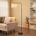 EDISHINE Modern Black Arched Floor Lamp, Metal Standing Arc Lamp with Foot Switch, Corner Reading Light with Hanging Lampshade for Living Room, Bedroom, Home Office, Study Room, Reading Corner