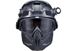 BROYEUR Airsoft Helmet Mask, Paintball Helmet Mask,Full Face Tactical Helmet Mask,Detachable Adjustable Military Tactical Helmet Mask