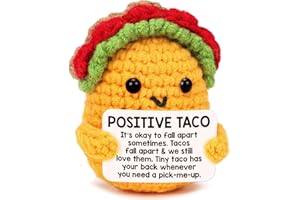 LuoHere Positive Crochet Taco Christmas Birthday Gifts for Women Men Stocking Stuffers Basket Decor Son Mom Dad Daughter Sister Friend Coworkers Self Care Gifts Emotional Inspirational Support