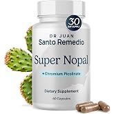 Santo Remedio Super Nopal, Daily Fiber Supplement, 60 Capsules | Prickly Pear Cactus Supplement with Chromium Picolinate &amp; Gurmar - Daily Carbohydrate Metabolism Support - No Added Sugar