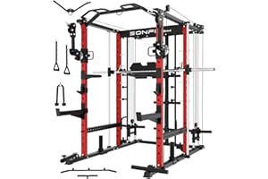 EonfitOmni Eonfit E5 Smith Machine with Vertical Leg Press, Power Rack Squat Rack with Pulley LAT Pull Down Cable Crossover f
