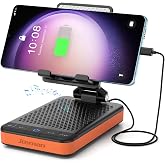 JTEMAN Bluetooth Speaker with Charging Phone Stand,Portable Foldable Slim | HD Sound Adjustable Phone Holder,Wireless Speaker Stand for iPhone/Android,Birthday Gifts for Men and Women Tech Gadgets