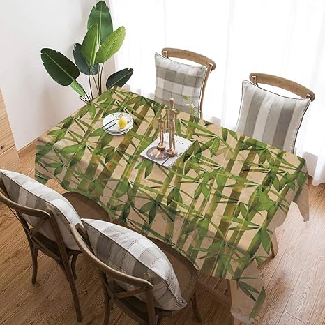 Amazon 竹 テーブルカバー 食卓カバー 146 146cm ビンテージ背景に日本の竹の葦のモダンなイラスト 北欧 テーブルカバー 撥水 防水 防油 おしゃれ テーブルクロス オンライン通販