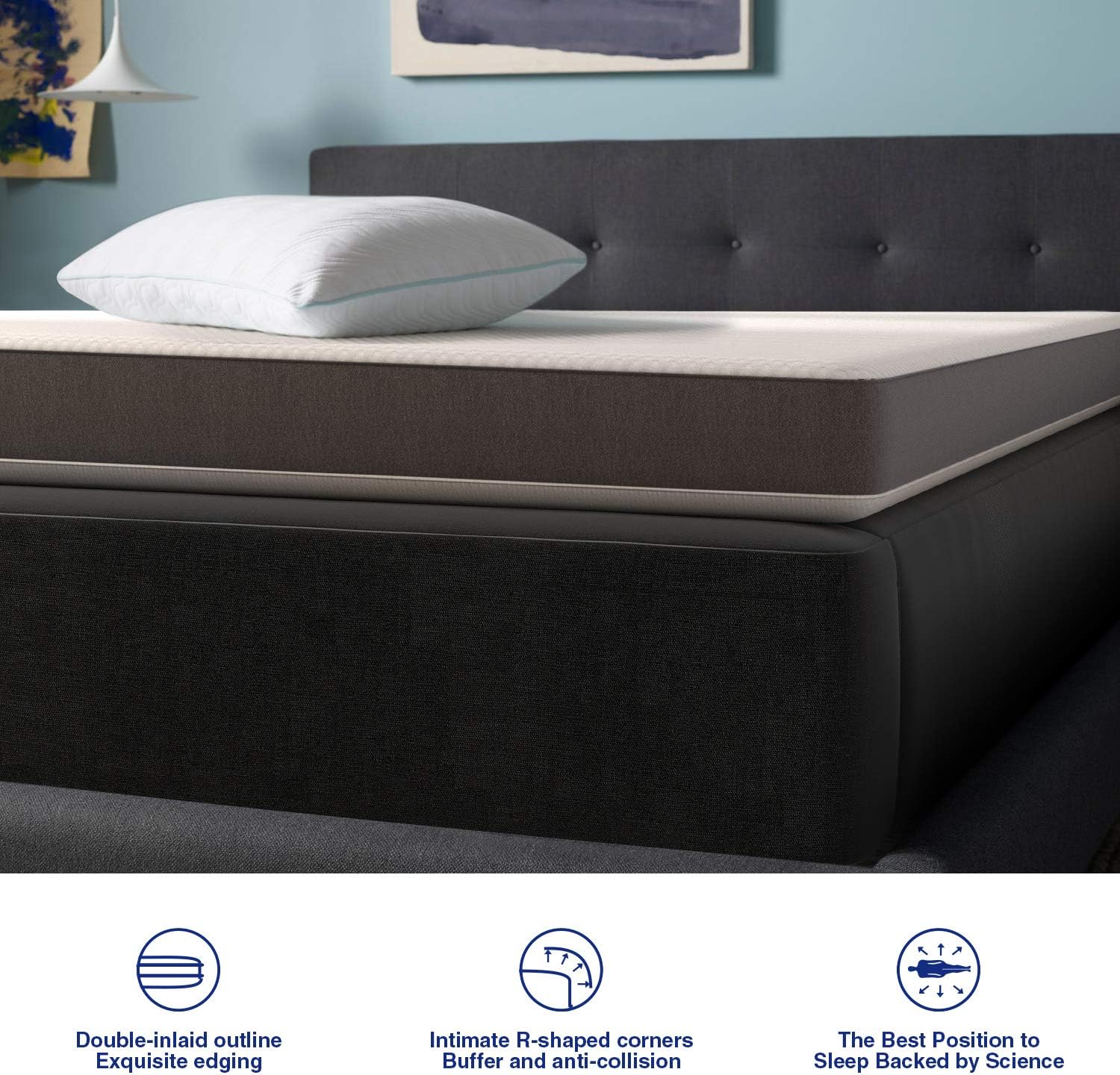 Genniyz 3 Inch Mattress Topper Gel Memory Foam Mattress Pad Full Size Bed Topper: Kitchen & Dining