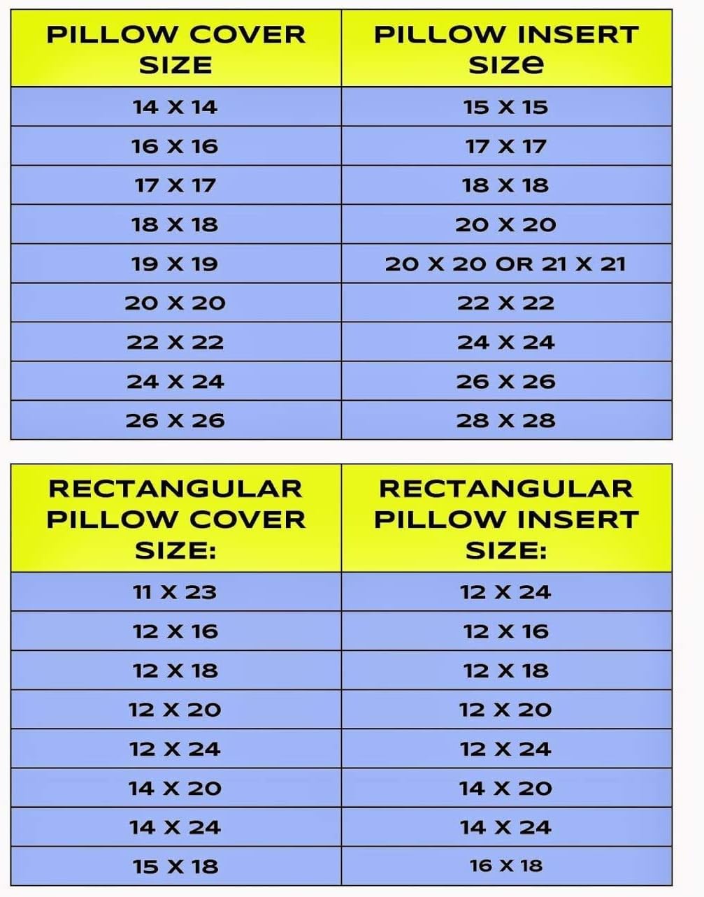 pillow inserts 15 x 15