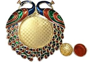 LOVENSPIRE 6 Ct Acrylic Peacock Haldi Kumkum Thali Holder, Pooja Return Gift, Indian Housewarming Gifts, Shivratri, Wedding Favor, Navarathri Favors, Baby Shower
