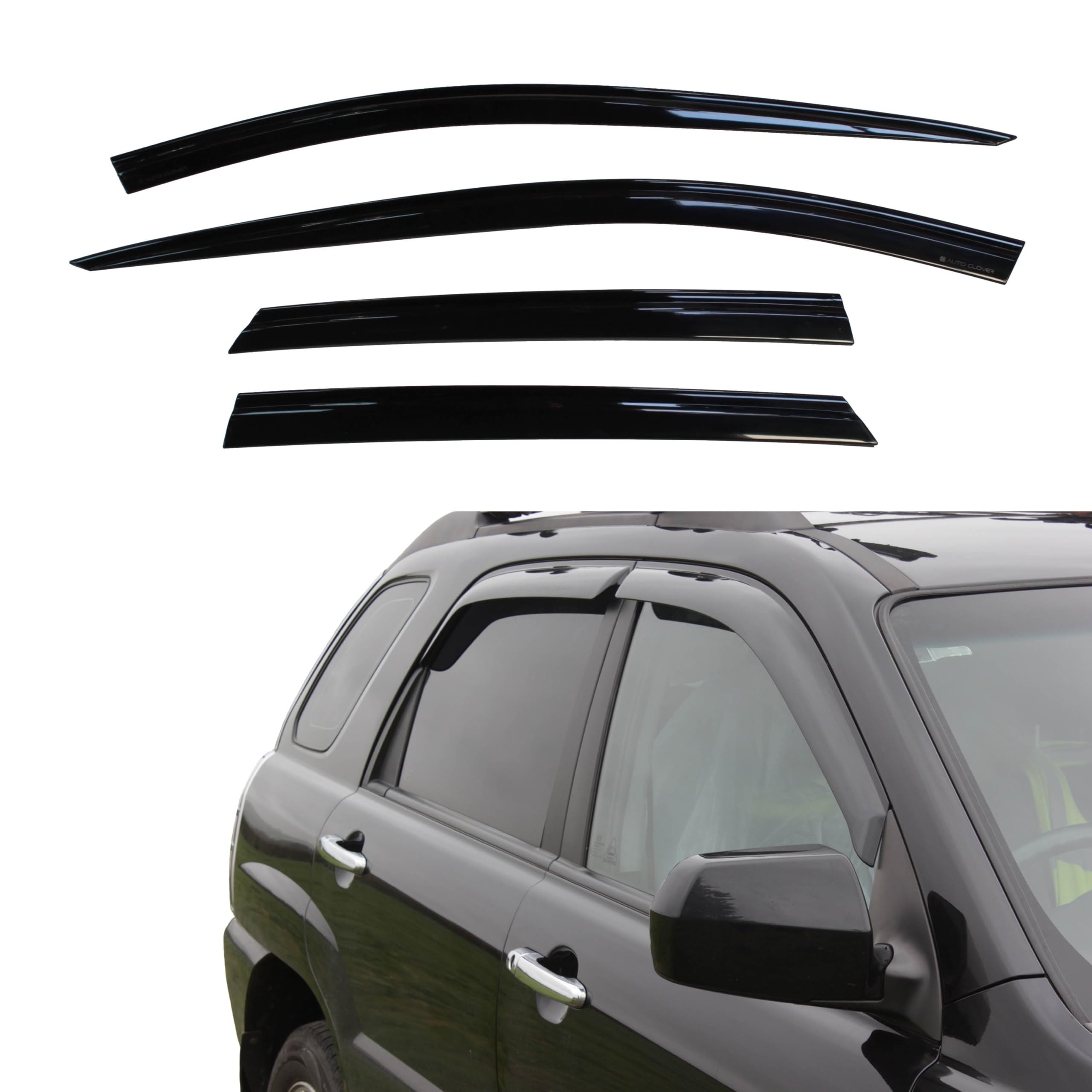 Autoclover Wind Deflectors Set for Kia Sportage 2004-2009 (4 pieces)