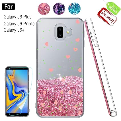 Galaxy J6 Plus Glitter Casesamsung Galaxy J6 Prime Casesamsung Galaxy J6 Case With Screen Protector For Girls Women Luxury Liquid Tpu Protective