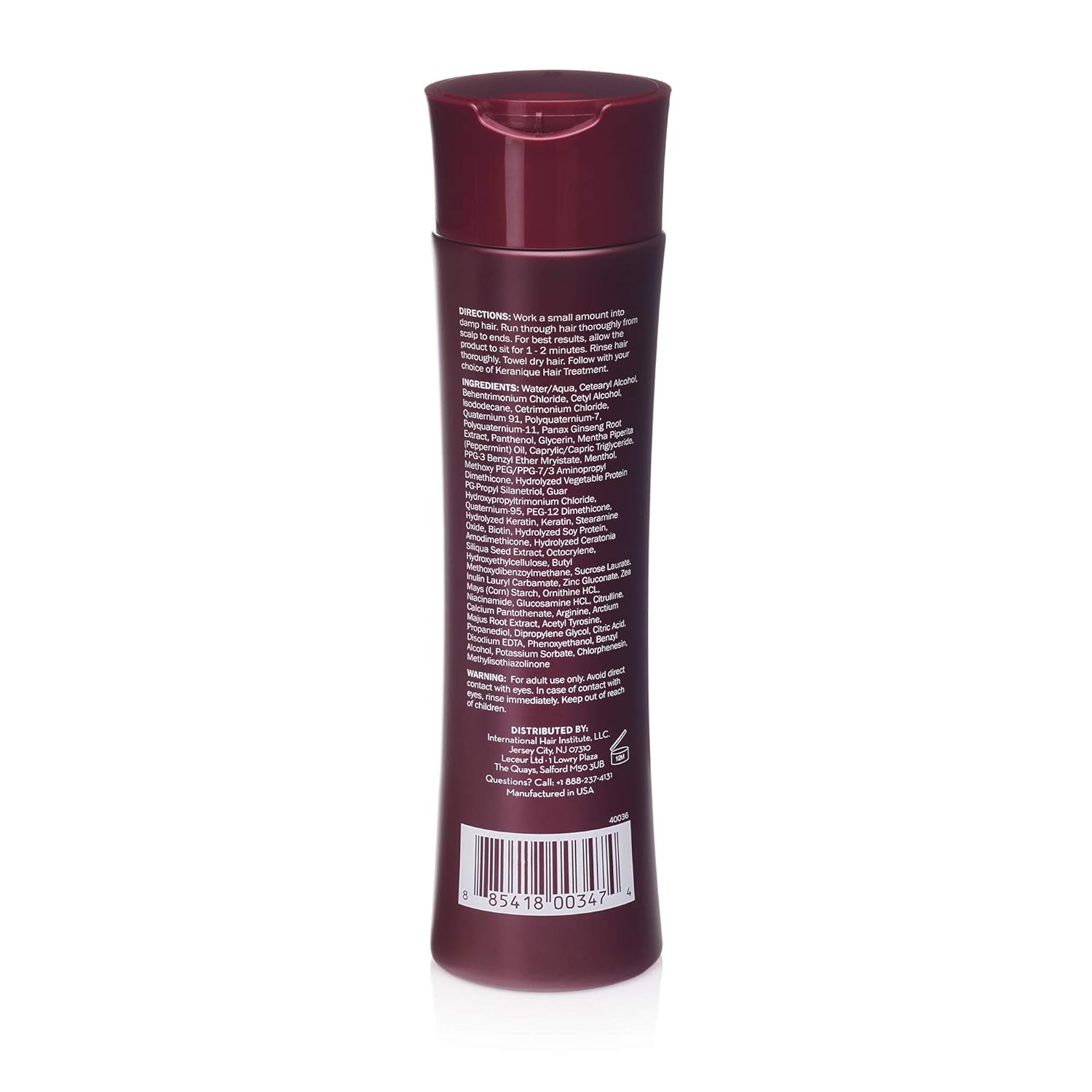 Keranique Volumizing Keratin Conditioner Deep Hydration for Hair Growth and Thinning Hair | Keratin Amino Complex, Free of Sulfates, Dyes and Parabens, 8 Fl Oz: Beauty