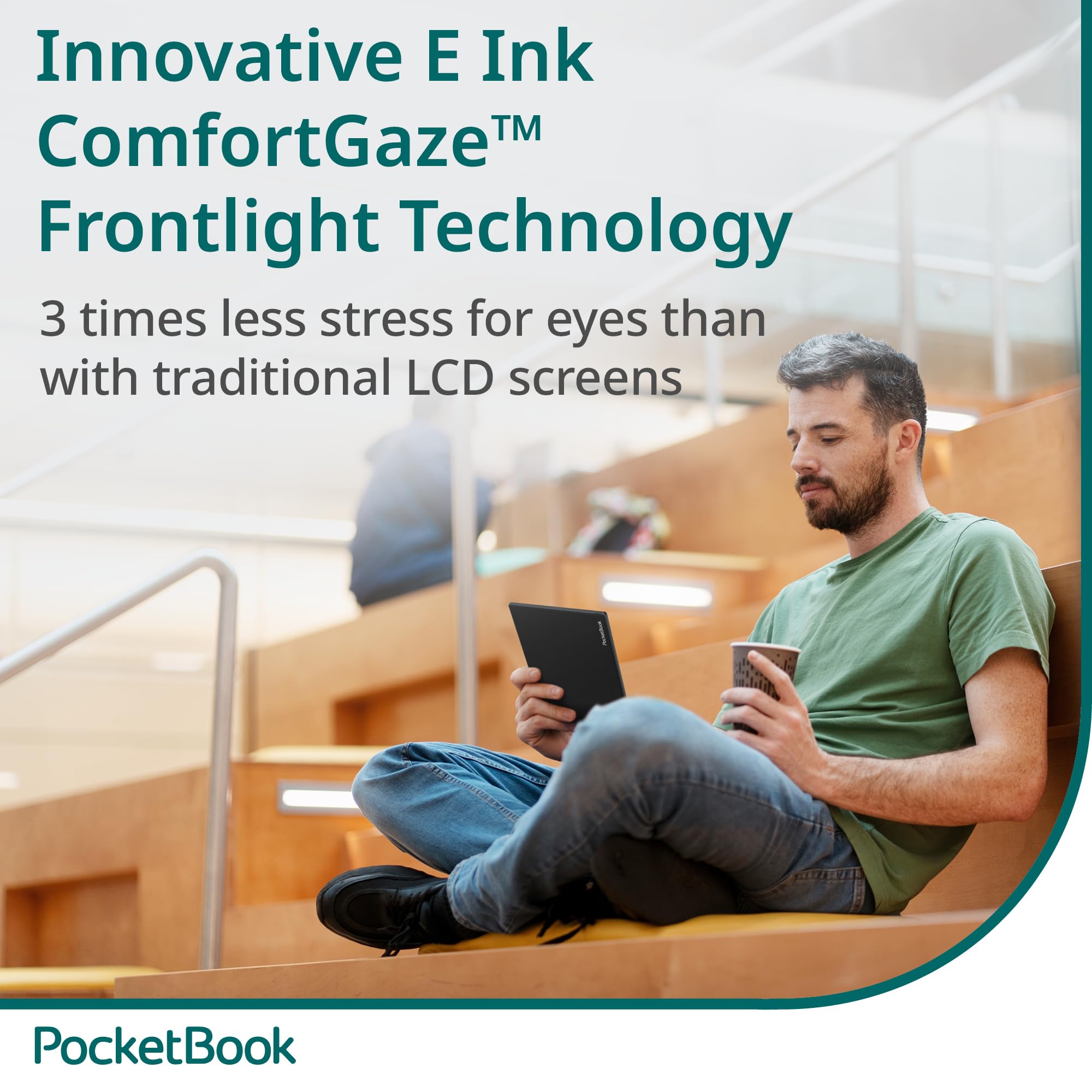 PocketBook InkPad Color 3 E Ink E-Reader 32GB - Enhanced 7.8'' Color E-Paper Display-Eye-Friendly Audio-Book & E-Book Reader-Text-to-Speech-SMARTlight, Bluetooth, Built-in Speaker-Waterproof