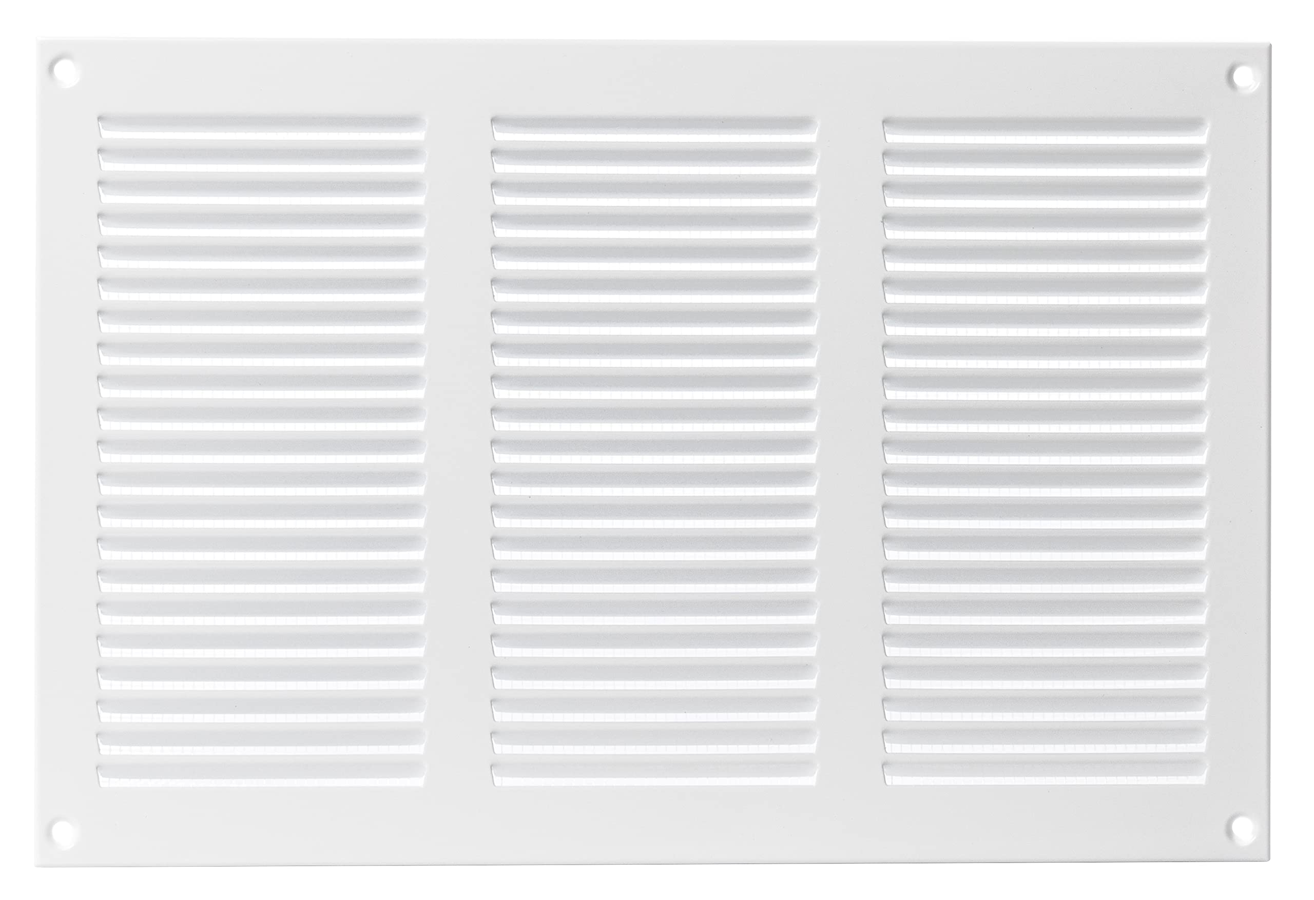300x200mm / 12x8 inch Metal White Ventilation Grille - Air Vent Cover with Insect Mesh