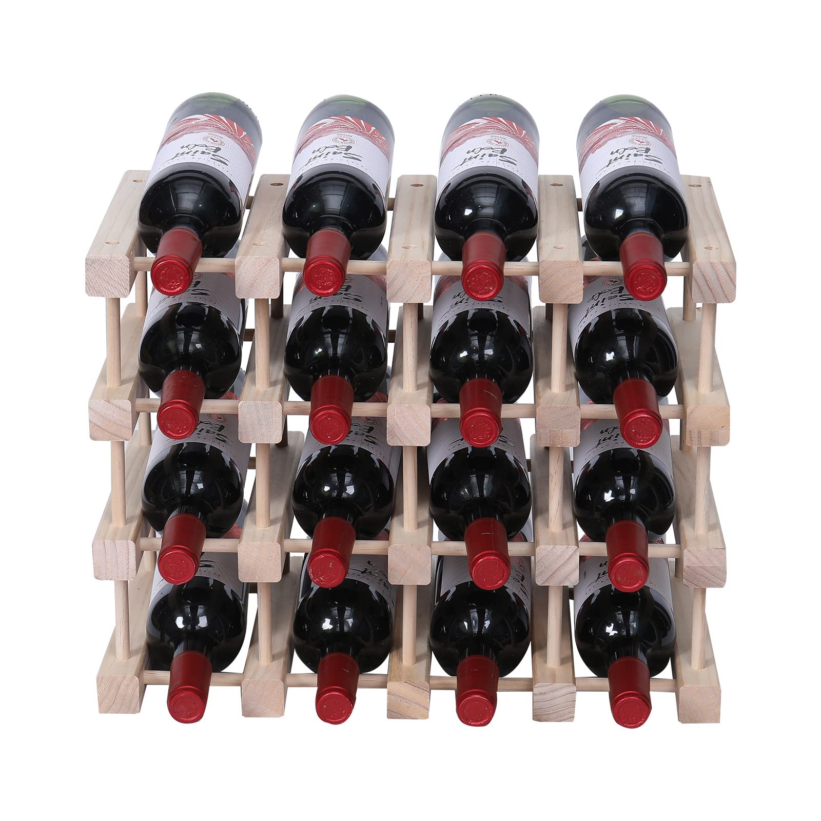 Photo 1 of guilai Wooden Stackable Storage Modular Small countertop Wine Rack Cabinet,Freestanding for Floor Wood Wine Bottle Shelf (16bottle)