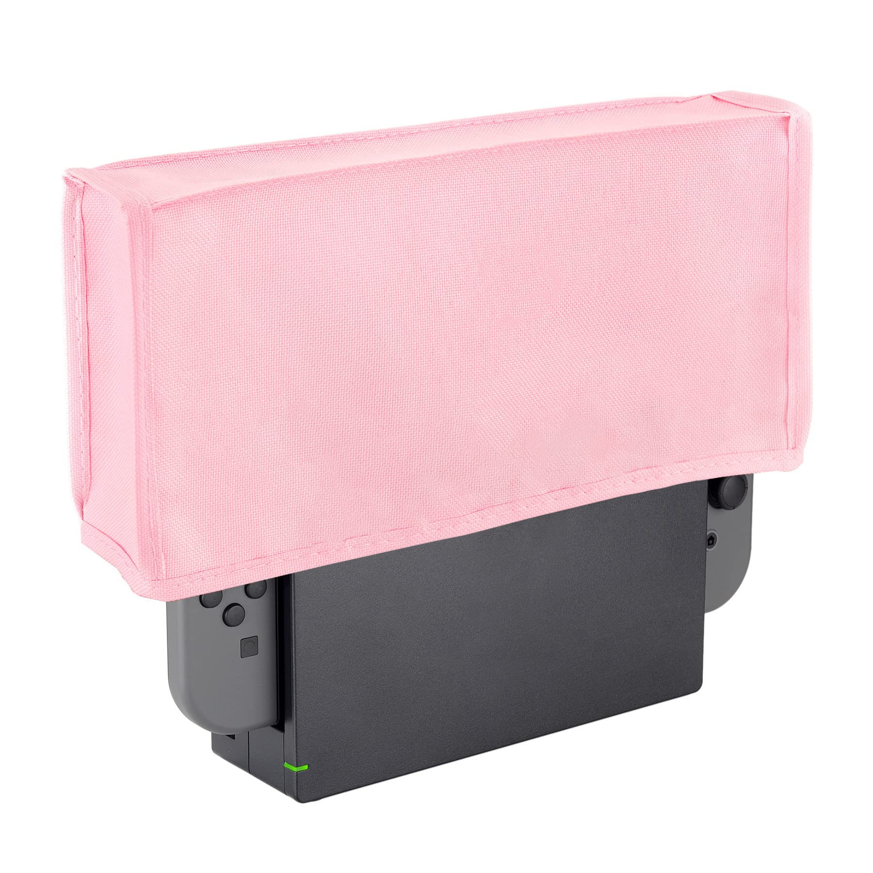PlayVital Nylon Dust Cover, Soft Neat Lining Dust Guard, Anti Scratch Waterproof Cover Sleeve for Nintendo Switch & Switch OLED Charging Dock - Cherry Blossoms Pink
