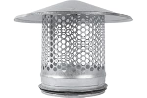 Vent Systems 5" Inch Chimney Cap – Round Galvanized Steel Exhaust Vent Cover with Rubber Gasket – Weather-proof Roof Flue Cap for Fireplace, Furnace, Dryer Vent, Flue Pipe – Outdoor HVAC Ventilation