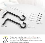 saffruff 14.5 cm Hanging Basket Brackets 2 Pack Black Wall Hooks Garden view 3