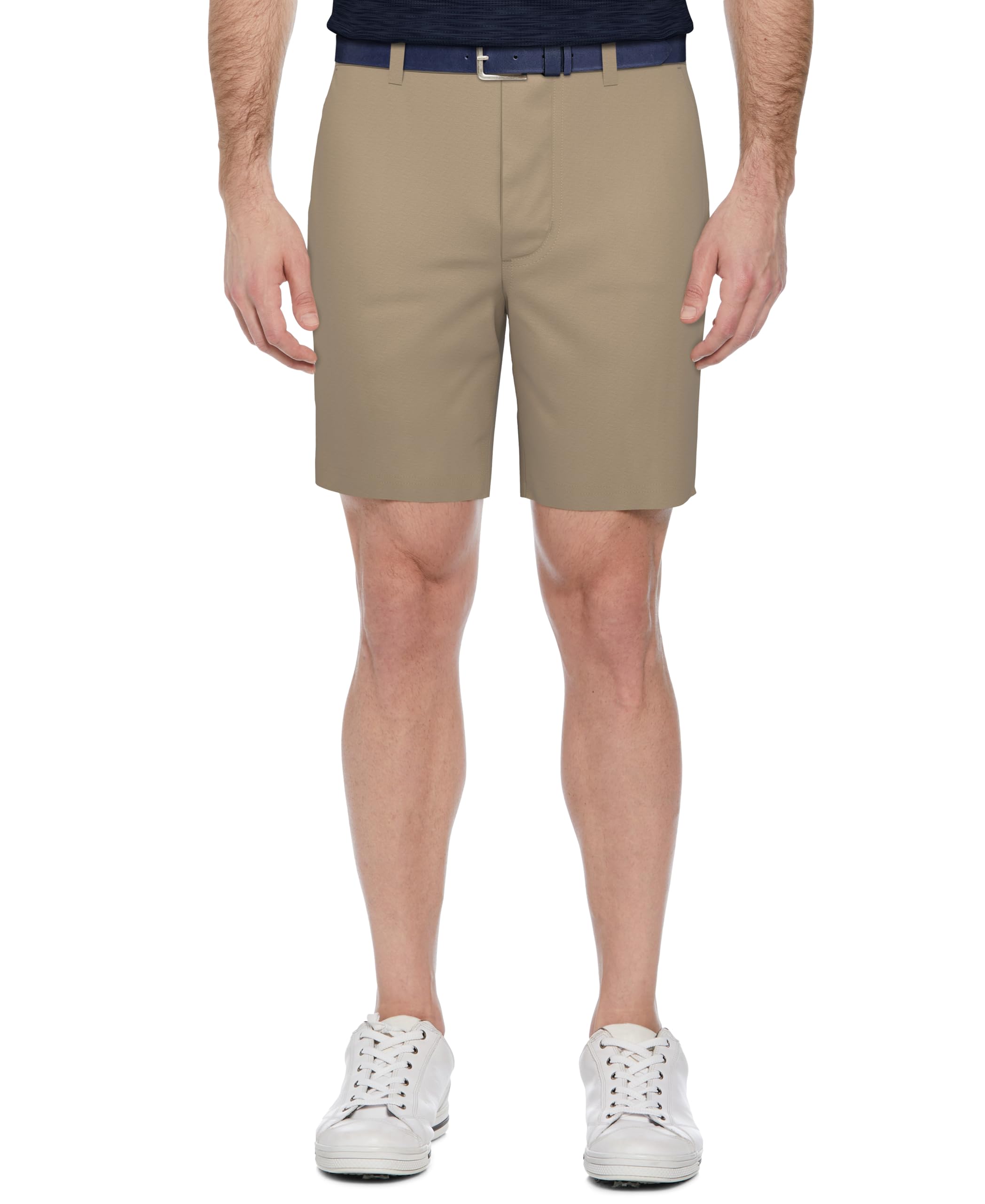 PGA TOUR Men’s 8″ Solid Performance Pull-On Golf Shorts with Stretch Waistband, Moisture-Wicking, Sun Protection, Chinchilla