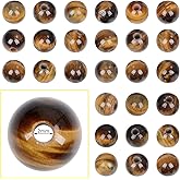 Bymitel 8mm Beads Big Hole 2.0mm Sized Original Natural Stone Beads Gemstone Round Loose Beads 45pcs Energy Healing Strand Loose Beads for Jewelry Making Bracelets Anklets(8mm, Yellow Tiger's Eye)