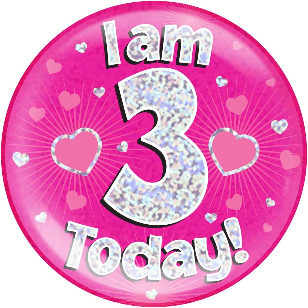 Lollipop Clothing Large Birthday Badges Shimmer Age Party Stands Up Girls Boys Numbered Big Jumbo