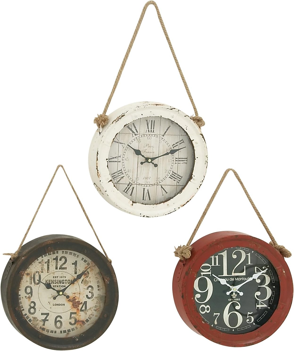 DecMode Metal Wall Clock Set of 3 11W x 20H in. Home