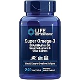 Life Extension Super Omega-3 EPA/DHA Fish Oil, Sesame Lignans & Olive Extract – Heart Health, Brain Health, Inflammation Health Support, Gluten-Free, Easy to Swallow, Non-GMO, 240 Softgels