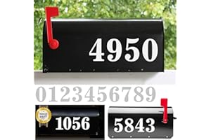 BVNUD Modern Mailbox Numbers for Outdoor (4 inch, 4 sets), Address Vinyl Numbers Decal, Die Cut Decal, Reflective, Waterproof, House Address Number