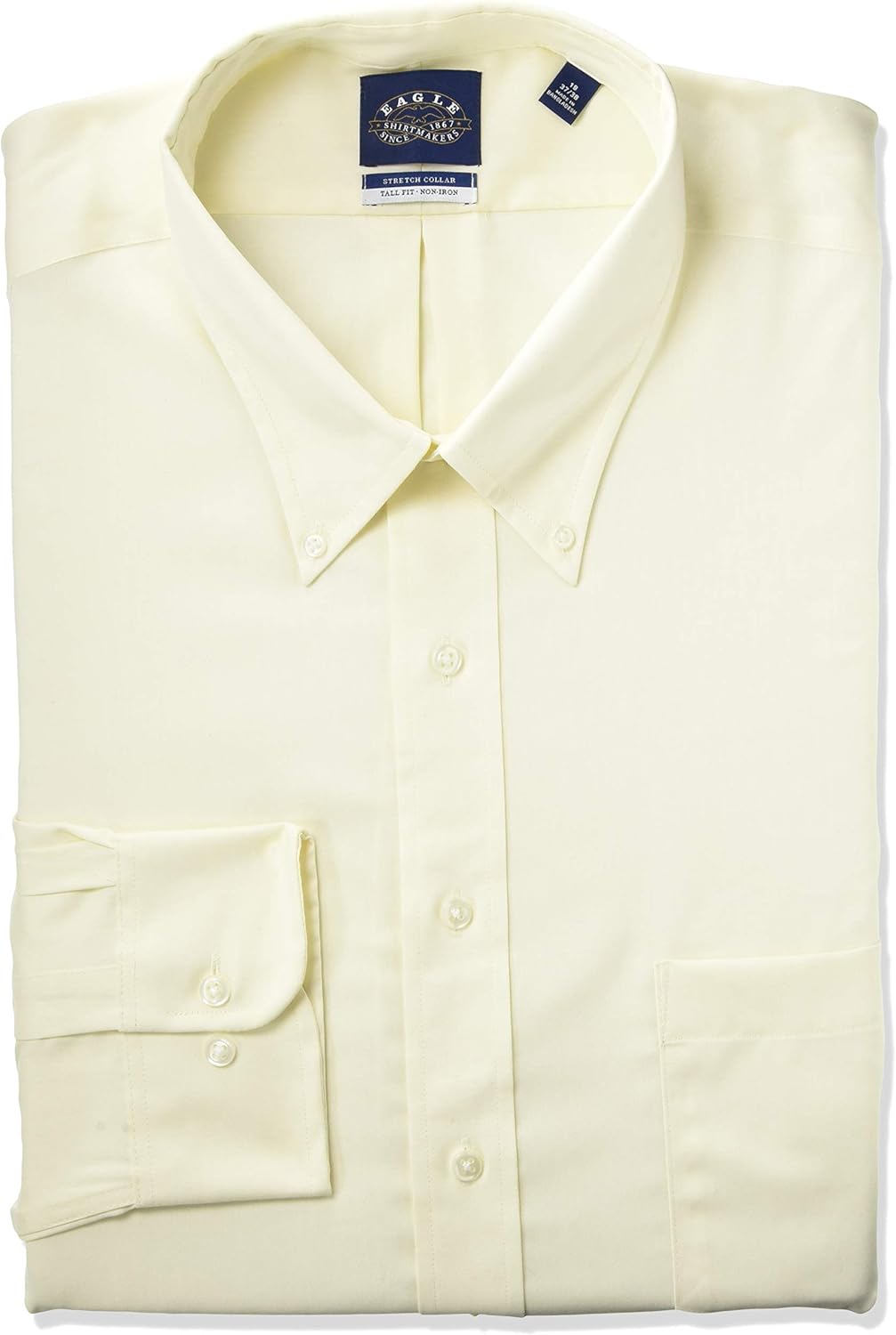 Eagle Men's TALL FIT Dress Shirts Non Iron Stretch Button Down Collar Solid (Big and Tall): Clothing