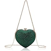 Simcat Cute Heart Shape Clutch Purses Love Heart Women Rhinestone Wedding Handbag Clutch Party Evening Bag