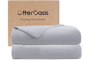 OtterOasis Cooling Comforter Twin Size for Hot Sleepers, 68"x90" Summer Cooling Blanket for Night Sweats, Silk Soft Lightweight Breathable All-Season Grey Cooling Quilt Blanket