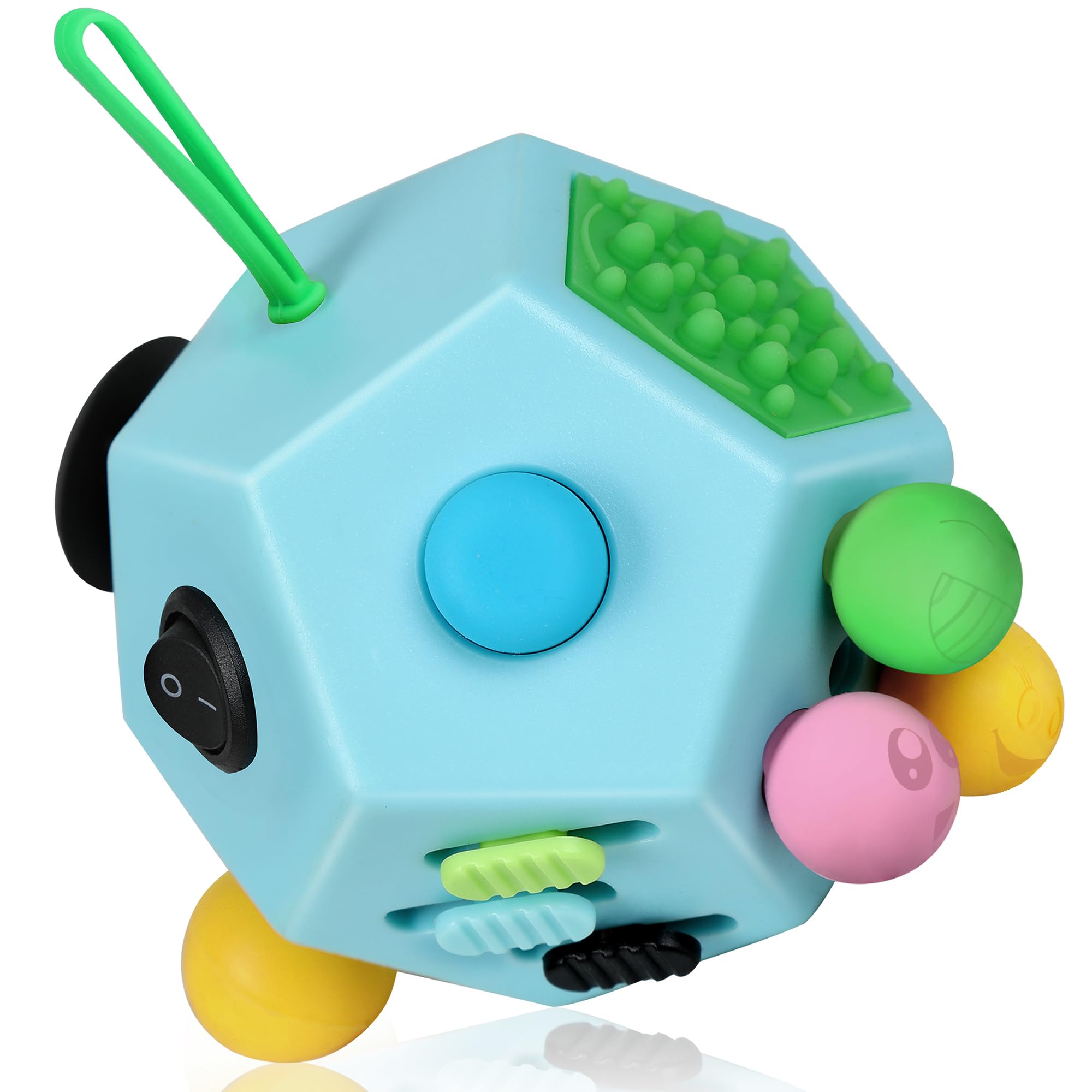 VCOSTORE Fidget Cube With 12 Sides - Original Figet Cube Adult Infinity Fidget Cube Toy Anti Stress Cube Toy For all Ages with ADHD, ADD, ASD, ADHD