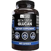 PURE ORIGINAL INGREDIENTS Beta Glucan 1,3/1,6, (365 Capsules) No Magnesium Or Rice Fillers, Always Pure, Lab Verified