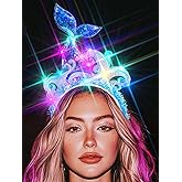 GENBREE Mermaid Headpiece Costume Starfish Headband Light Up Hair for Women