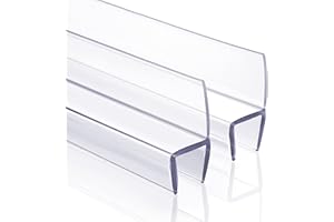 FCSOTSPS Shower Door Seal Strip, 2 PCS 3/8" X 77" Frameless Glass Door Side Seal for 3/8 Inch Glass, Clear Door Sweep to Stop Leaks and Create Water Barrier