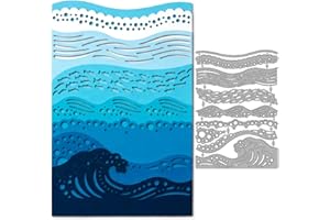 MAYJOYDIY Sea Wave Edge Metal Die Cuts Ocean Wave Cutting Dies Summer Beach Embossing Template Vacation Style Carbon Steel Cu