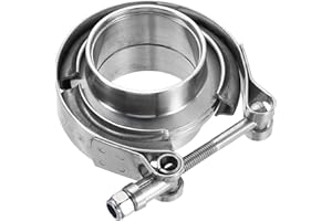 HARFINGTON V Band Clamp with Flange 1.75 Inch 304 Stainless Steel Male Female V-Band Exhaust Clamp Flange Kit for Auto, Silve