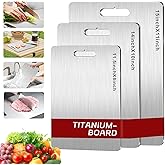 Titanium Cutting Board Set of 3, 3 Pcs 100% Pure Titanium Cutting Boards for Kitchen, Double Sided Non Toxic Chopping Cutting Boards for Cutting Meats, Fruits And Vegetables (S+ M + L)