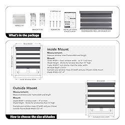 AOSKY Cordless Zebra Blinds for Windows Pull Down