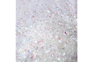 Kasyat Christmas Twinkles Snow Fake Snow Decoration Craft Snow Artificial Flake Fake Snow Powder Filler for Christmas Party Decoration Supplies (White, AB Color, 600 g)