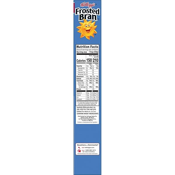 KELLOGG’S FROSTED BRAN BREAKFAST CEREAL, FIBER CEREAL, FAMILY BREAKFAST, ORIGINAL, 12.7OZ BOX (1 BOX)