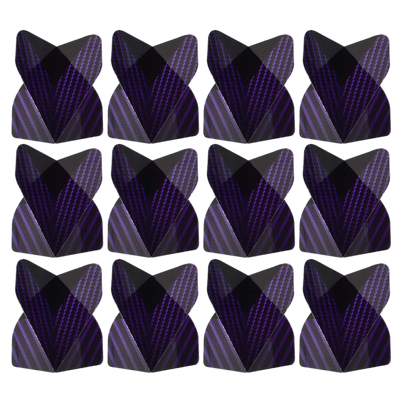PATIKIL Dart Flights, 12 Pack PET Standard Darts Accessories Replacement Parts for Soft Tip Steel Tip, Spotted Style, Black, Purple