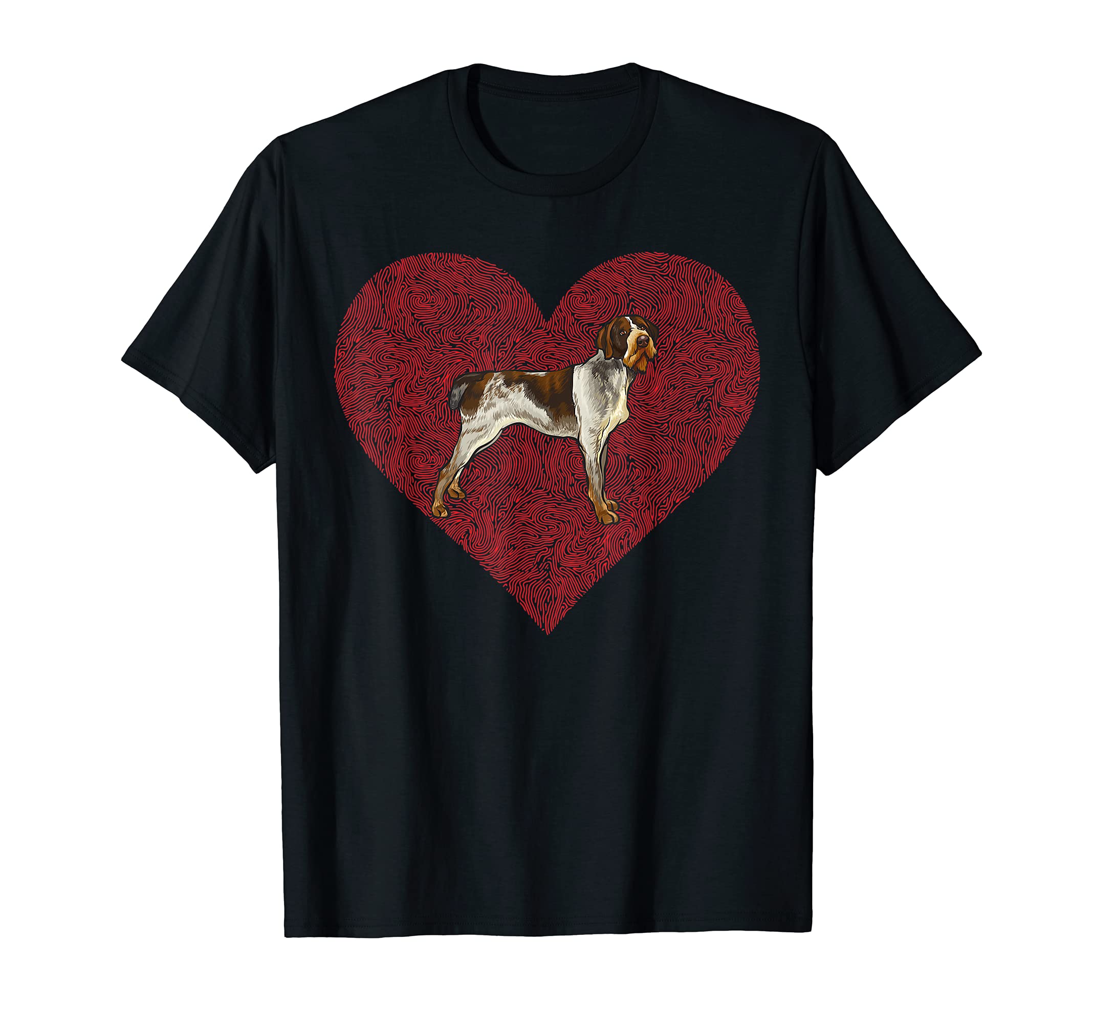 German Wirehaired Pointer Valentines Day Dog Love Heart T-Shirt
