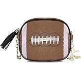 ALAZA Women's American Football Close Up with White Laces PU Leather Crossbody Bag Shoulder Purse with Tassel